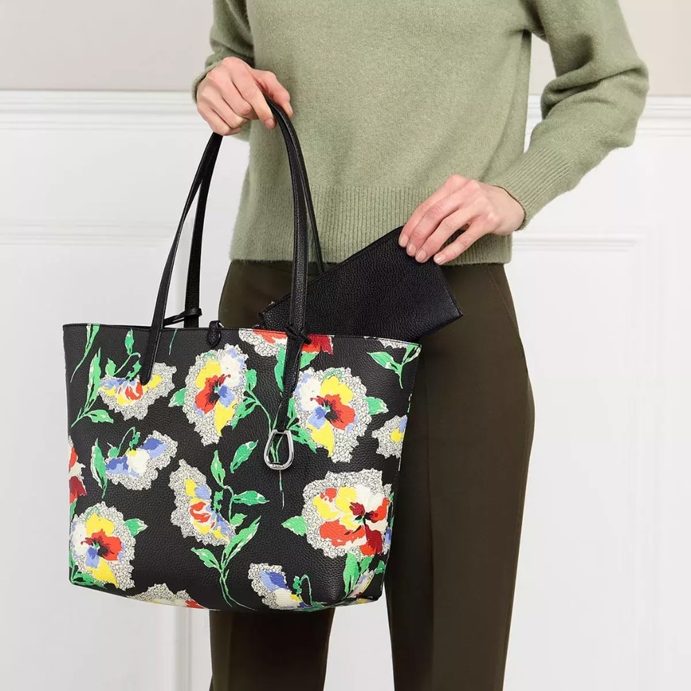 Ralph Lauren Pebble Reversible Tote Les Jardins Du Cap - Picture 5 of 7
